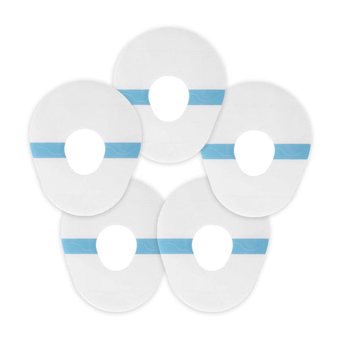 Overt Insulin Pumps, 0.8-Inch Hole, Waterproof, Breathable & Clear Patches [ 5 Pack ]