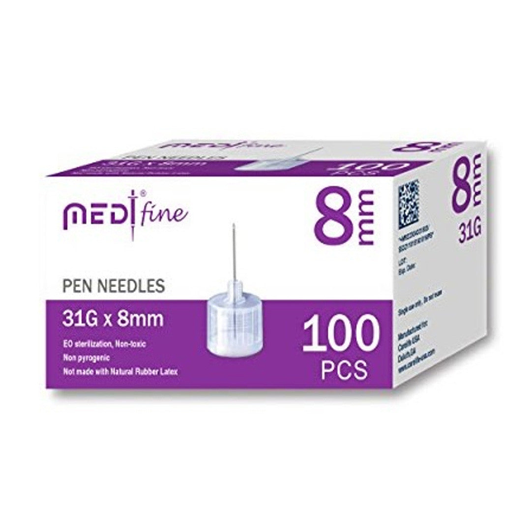 MedtFine Pen Needles 31G 8mm - 100 Ct