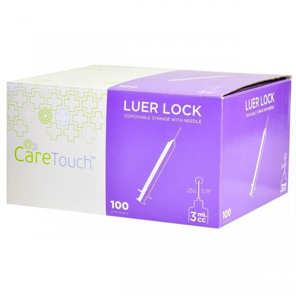 Care Touch Syringes Luer Lock with Needles, 3ml 25G - 1"