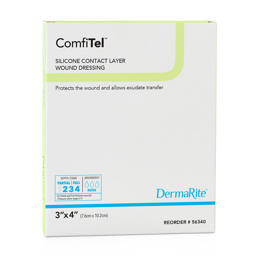 Comfitel Silicone Contact Layer Dressing, 3" X 4" [ 10 Pack ]