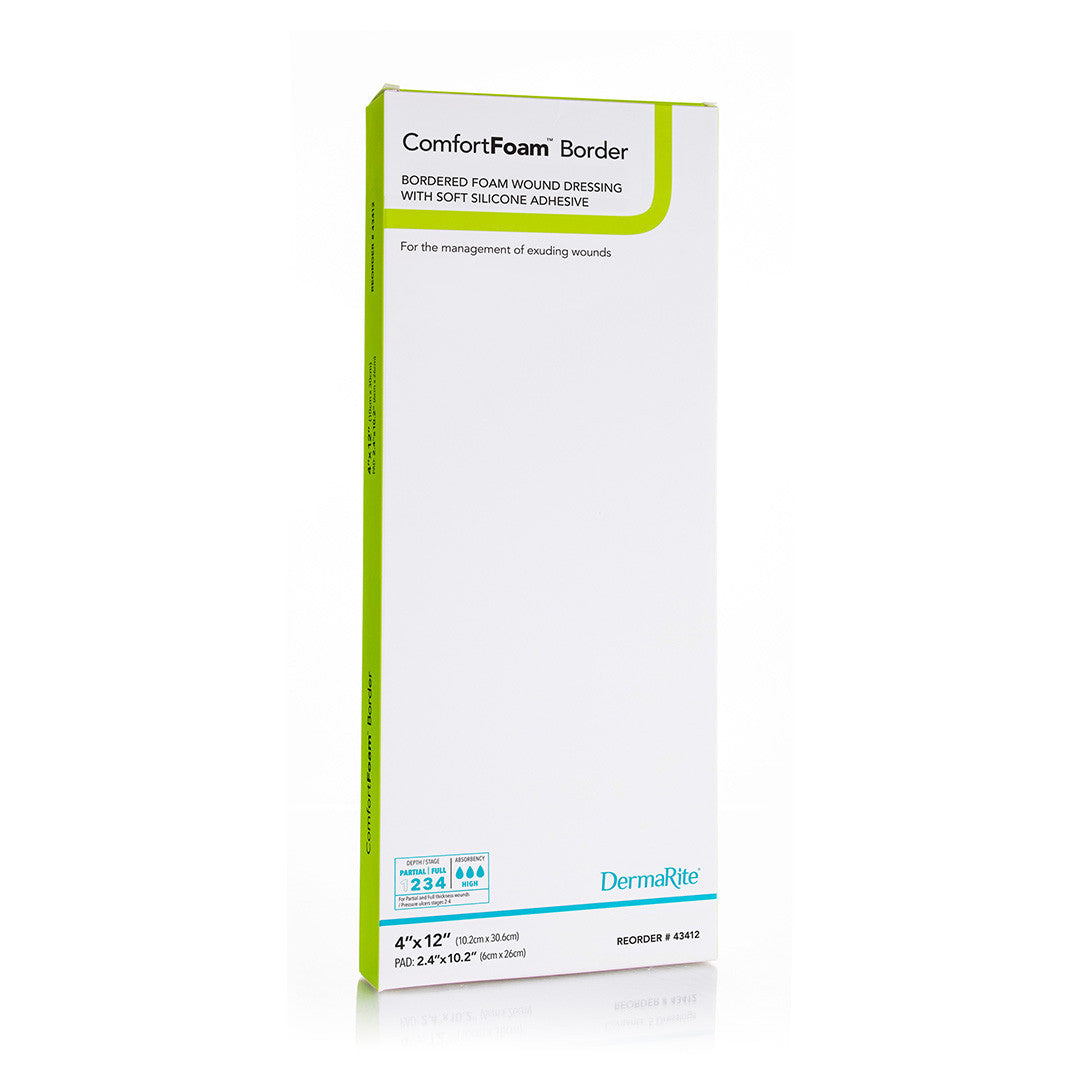 Comfortfoam Silicone Foam Border Dressing, 4" X 12"