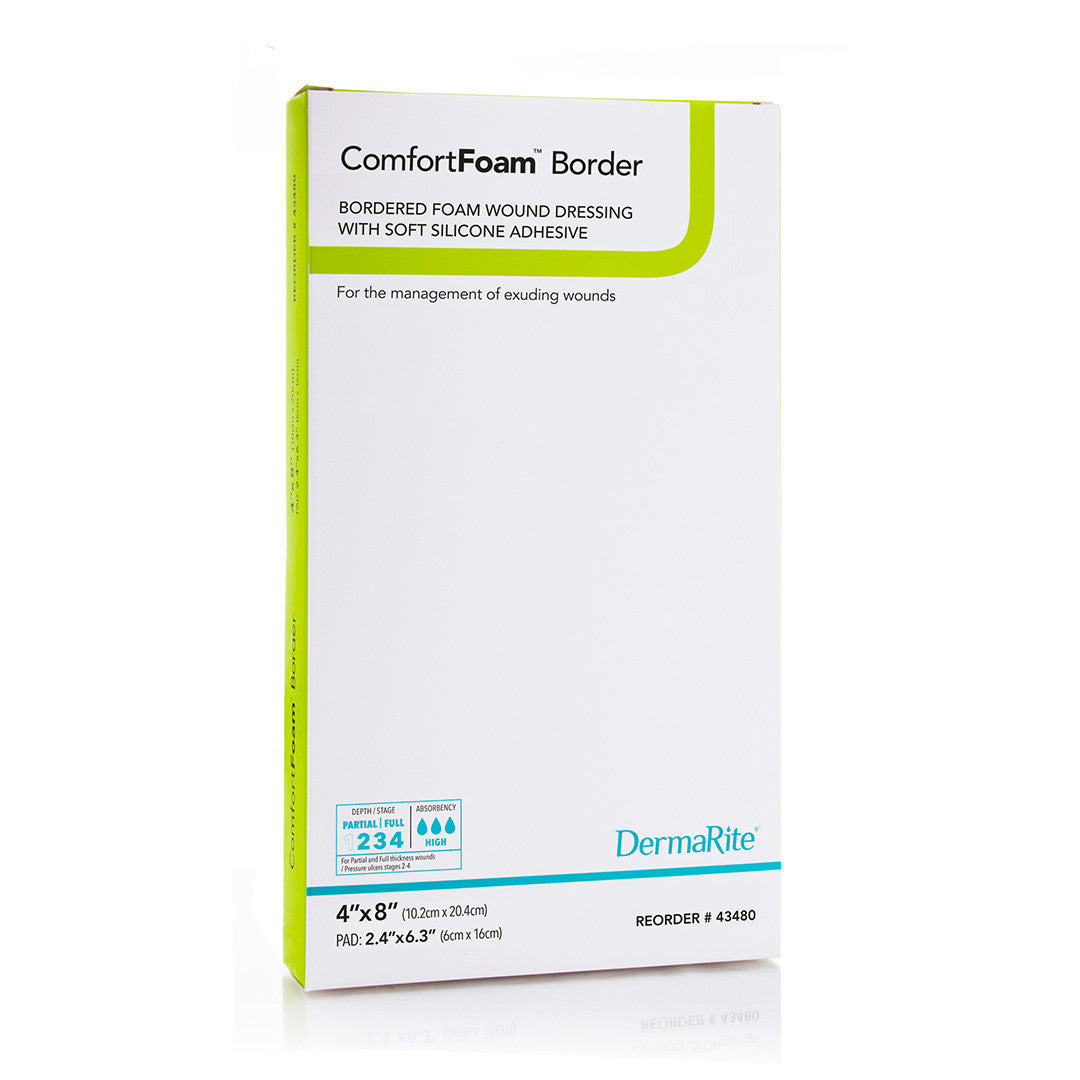 Comfortfoam Silicone Foam Border Dressing, 4" X 8"