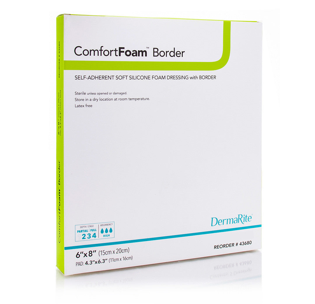 Comfortfoam Silicone Foam Border Dressing, 6" X 8"