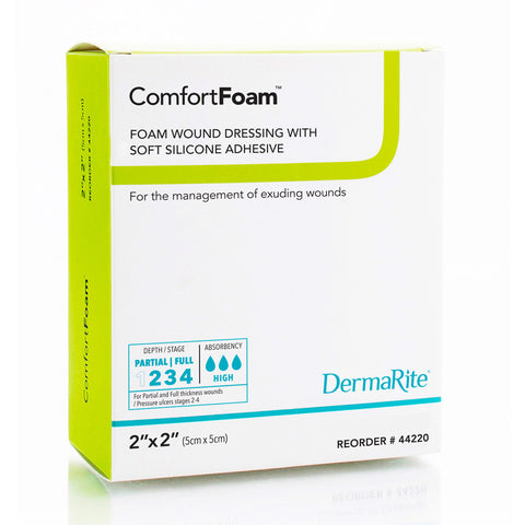 Comfortfoam Silicone Dressing Without Border, 2" X 2" [ 10 Pack ]