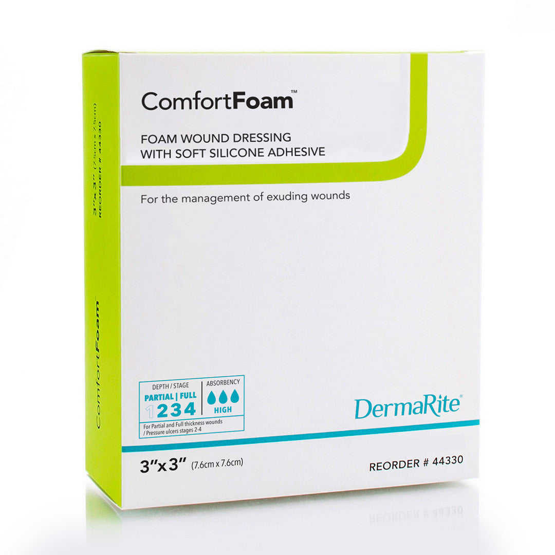 Comfortfoam Silicone Dressing Without Border, 3" X 3" [ 10 Pack ]