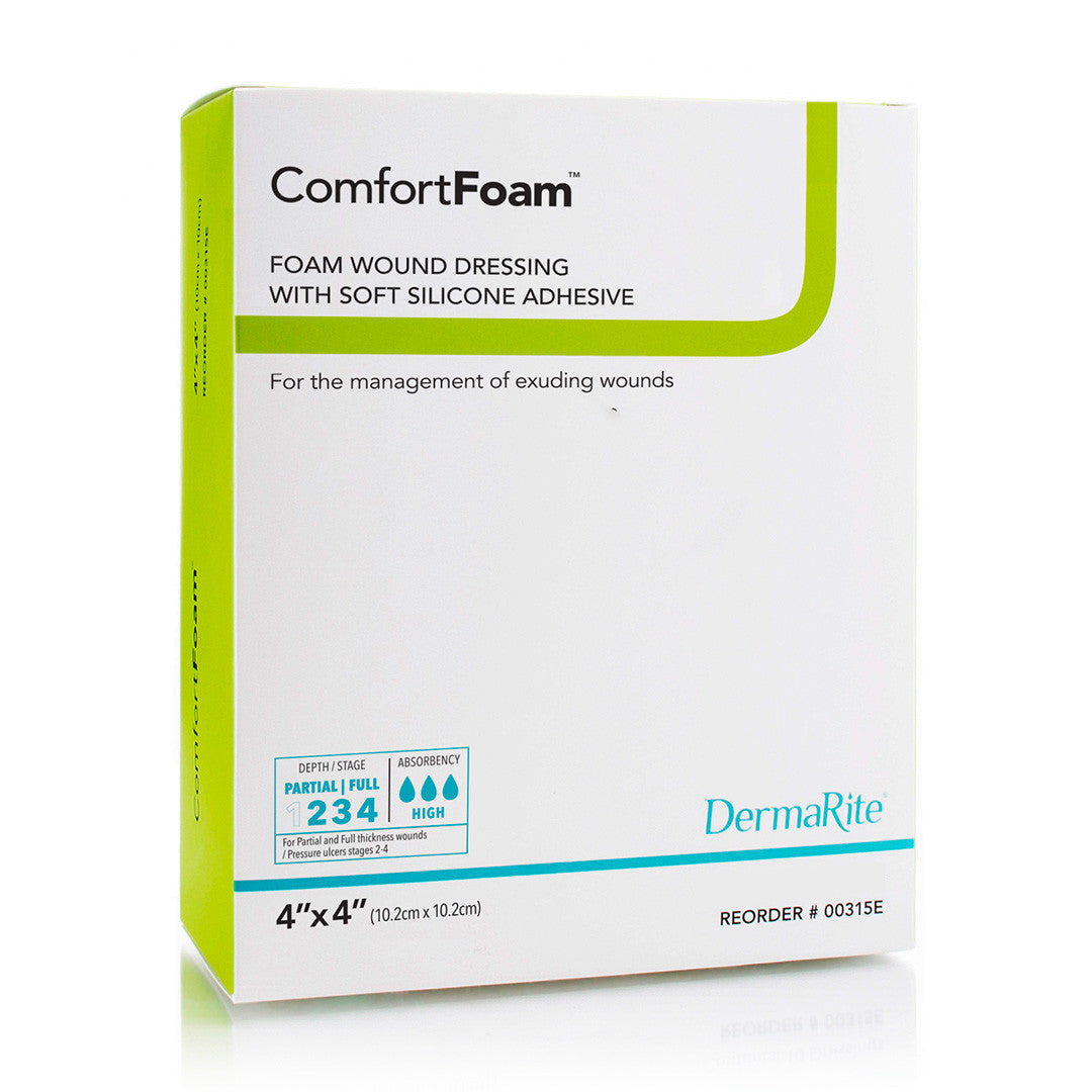 Comfortfoam Self-adherent Soft Silicone Foam Dressing, Non-border 4" X 4"