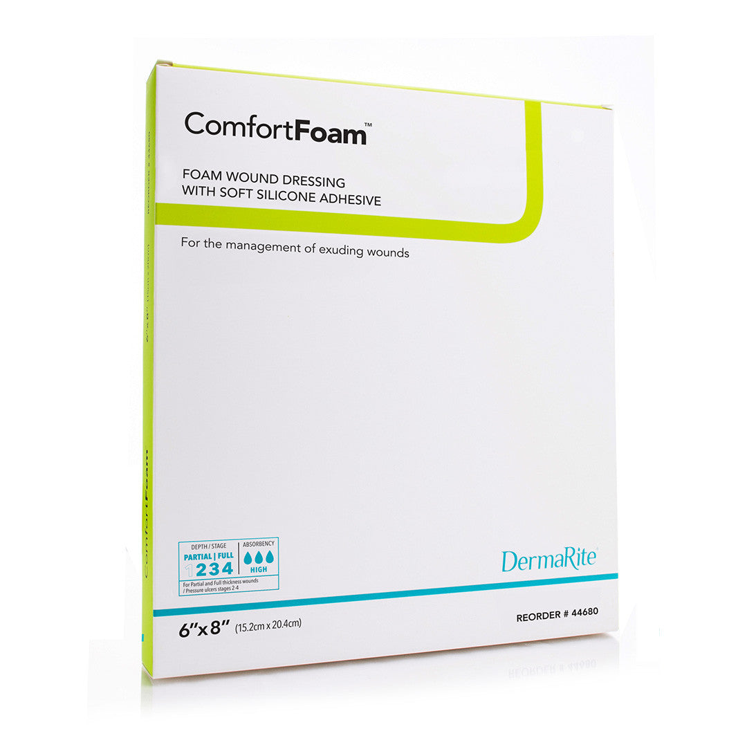 Comfortfoam Self-adherent Soft Silicone Foam Dressing Non-bordered, 6" X 8" [ 5 Pack ]