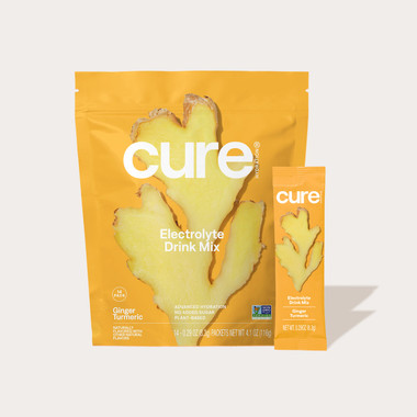 Cure Ginger Turmeric Hydrating Electrolyte Drink Mix 14 ct