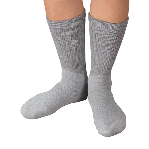 Curative Diagnostics Diabetic Socks Size 10-13 Crew Set of 3 Pair Pack - Gray