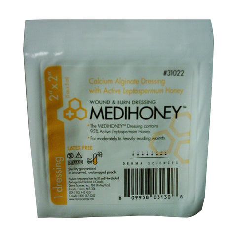 Medihoney Calcium Alginate Dressing 2" X 2" Box - 10 Ct