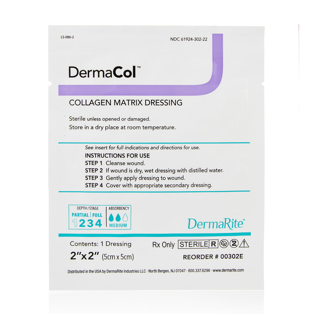 Dermacol Collagen Matrix Wound Dressing, 2" X 2" [ 10 Pack ]