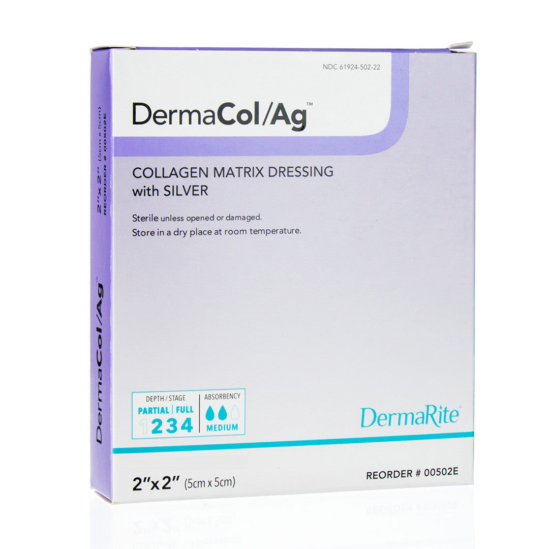 Dermacol Ag Collagen Matrix Wound Dressing With Silver, 2" X 2"