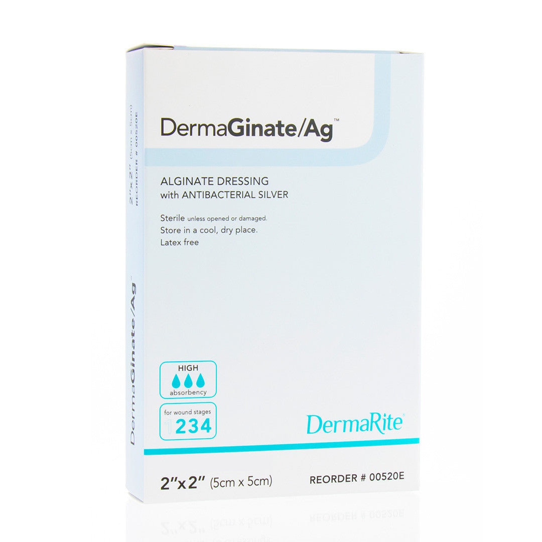 Dermaginate Ag Alginate Wound Dressing With Antibacterial Silver, 2" X 2"