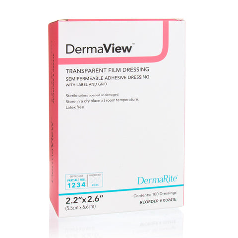 Dermaview Transparent Semipermeable Adhesive Film Dressing, 2.2" X 2.6"