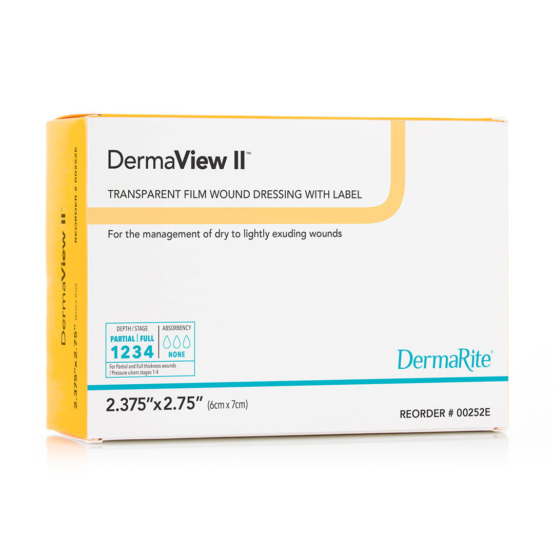 Dermaview Ii Transparent Film Wound Dressing, 2.37" X 2.75"