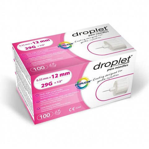 Droplet Pen Needle, 29G 12mm - 100 Ct