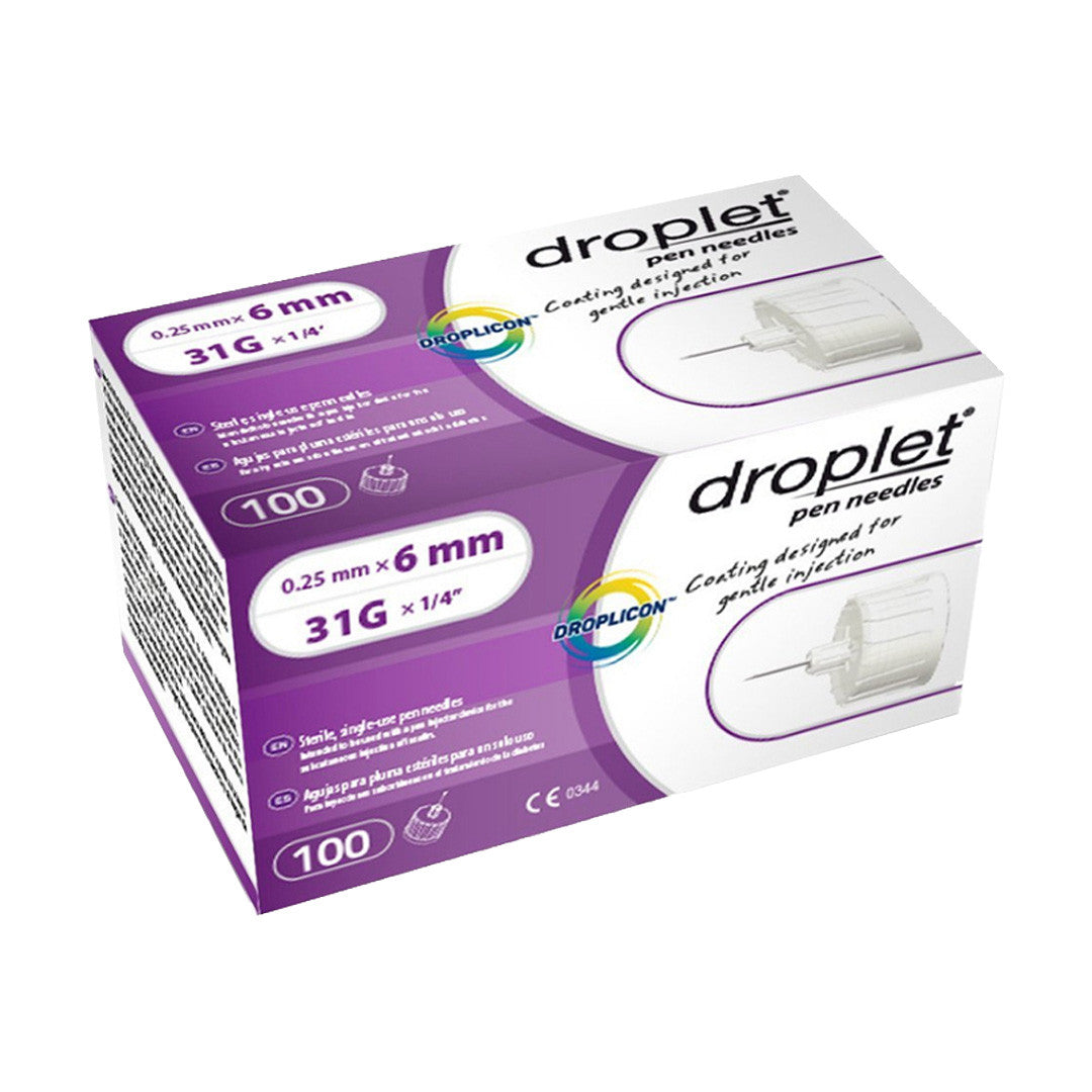 Droplet Pen-Needle, 31G 6mm - 100 Ct