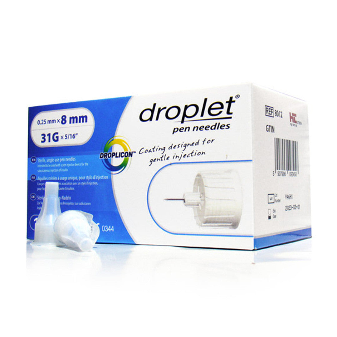 Droplet Pen Needles 31G 8MM- 100 Each HT8309 