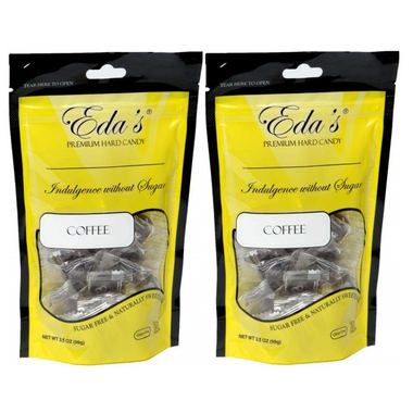 Two-pack of Eda's sugar-free coffee hard candy bags