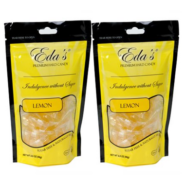 Eda's Premium Sugar Free Hard Candy 3.5 Oz Lemon 2 Pack