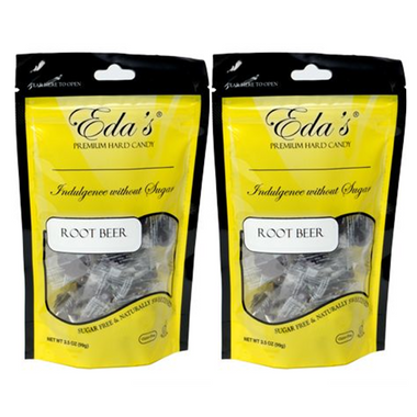 Two-pack of Eda's sugar-free root beer hard candy bags