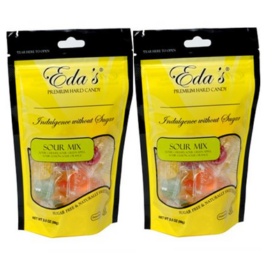Two-pack of Eda's sugar-free sour mix hard candy bags