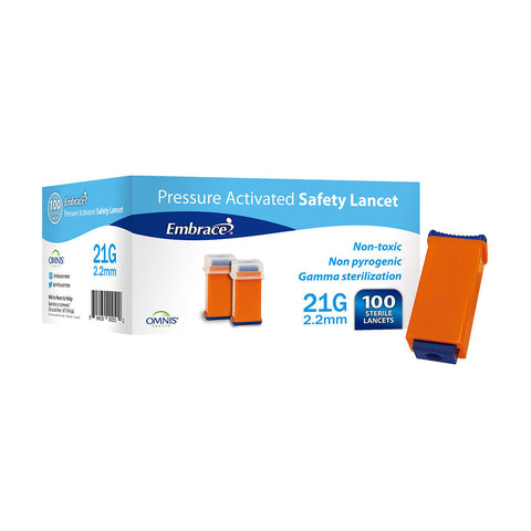 Embrace® Safety Lancets 21g - 2.2mm 100 ct.