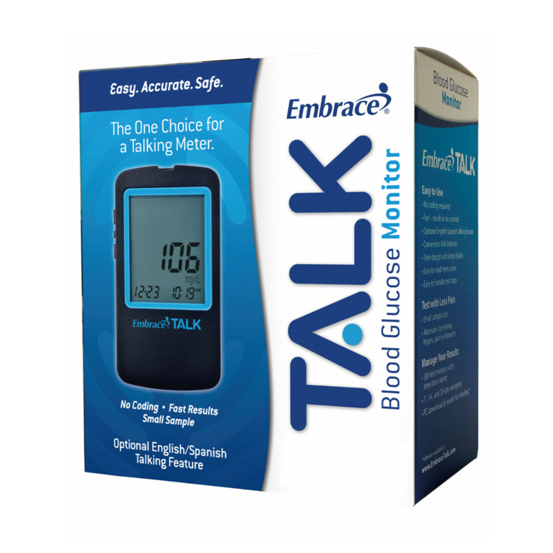 Embrace Talk Blood Glucose Meter Complete KIT For Glucose Care