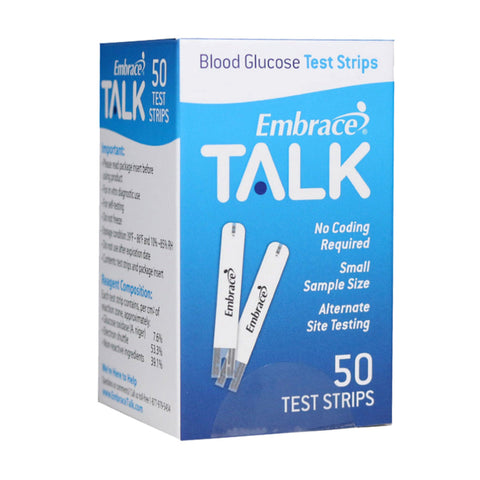 Omnis Health Embrace Talk 50 Test Strips For Glucose Care