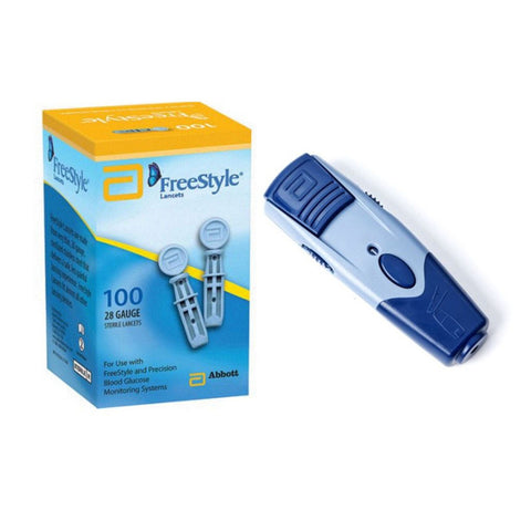 Freestyle Lancing Device ( BLUE ) With Freestyle Lancets For Glucose Care