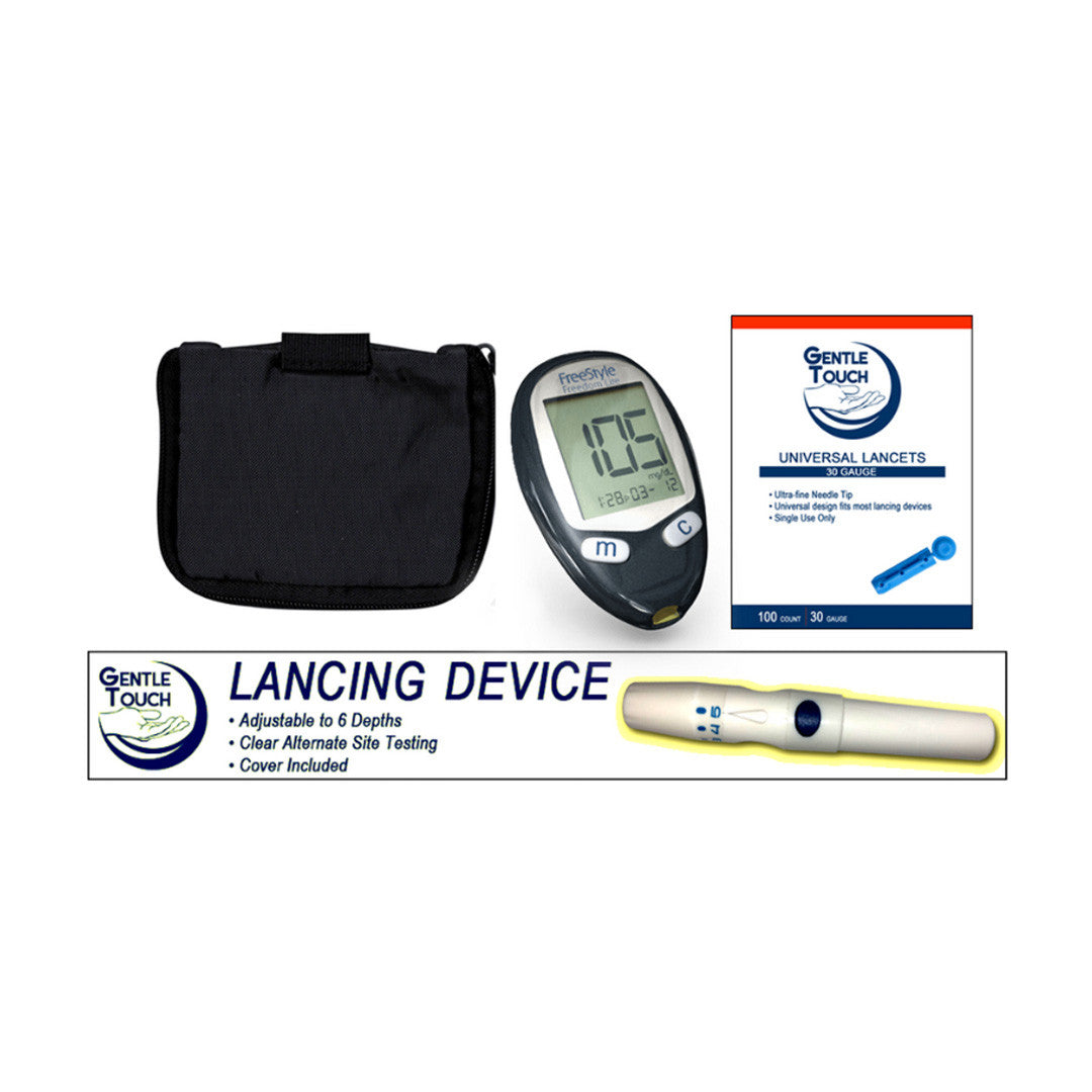 Abbott FreeStyle Freedom Lite Meter [+] Lancing Device & Lancets For Glucose Care