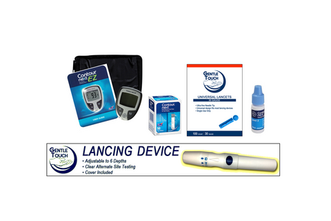 Ascensia Bayer Contour Next EZ Meter  [+] Next  50 Test Strips, Lancing Device & Lancets For GLucose Care