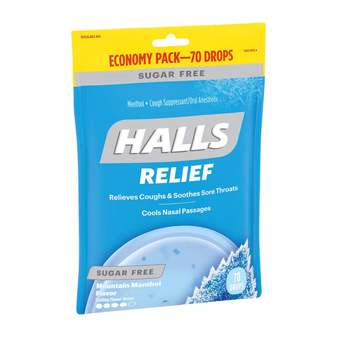 Halls Sugar Free Cough Drops 70 Ct - Mountain Menthol