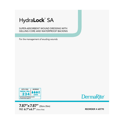 Hydralock Sa Superabsorbent Dressing, 7.87" X 7.87"