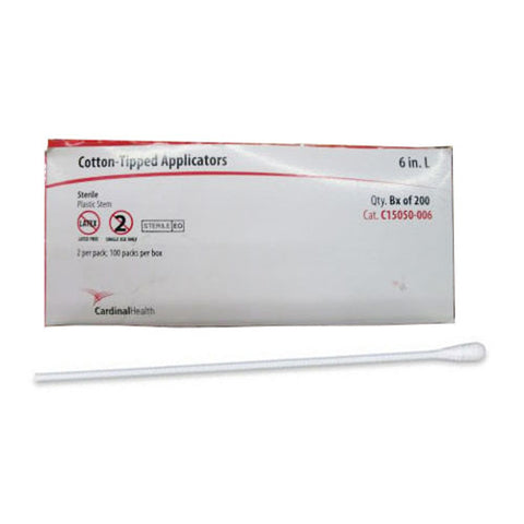 Cardinal Health™ Cotton Tipped Applicator, with Plastic Shaft, 6"