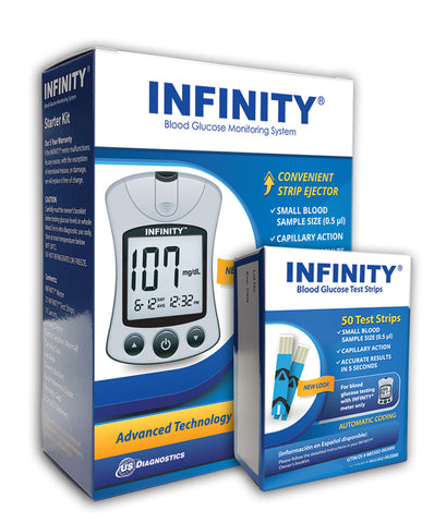 Infinity Glucose Meter Kit [+] 50 Test Strips  For GLucose Care