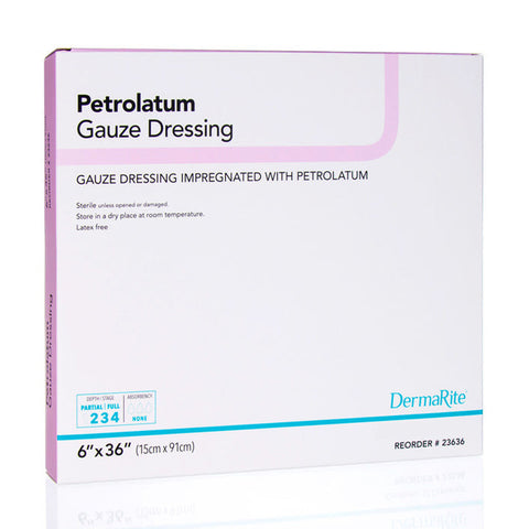 Dermarite Petrolatum Impregnated Gauze, 6" X 36" [ 12 Pack ]