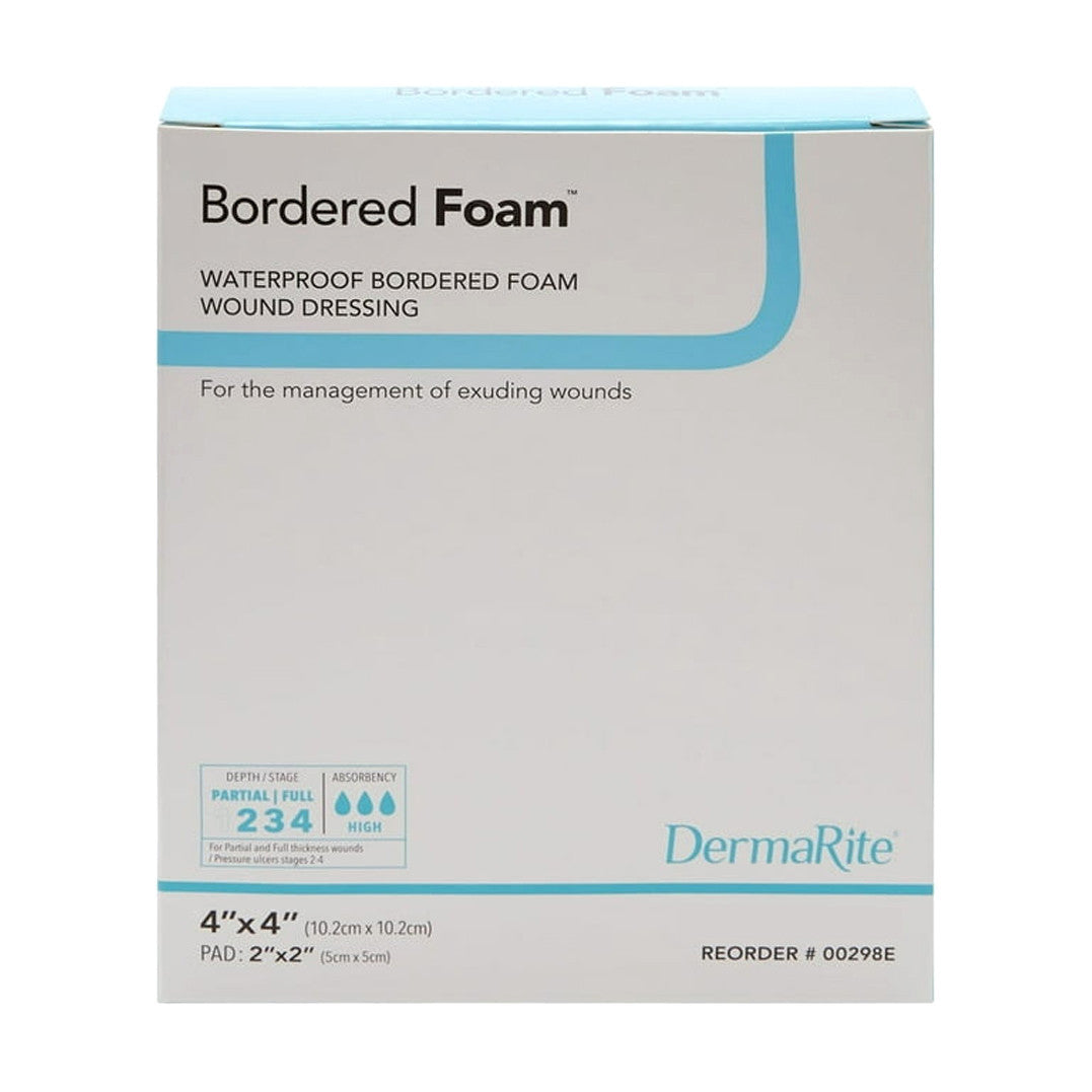 Bordered Foam Waterproof Wound Dressing, 4" X 4"