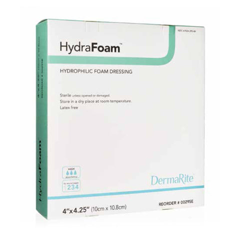 Hydrafoam Hydrophilic Foam Dressing, 4" X 4.25" [ 10 Pack ]