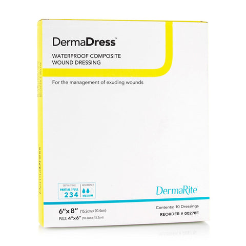 Dermadress Waterproof Composite Dressing 6" X 8"