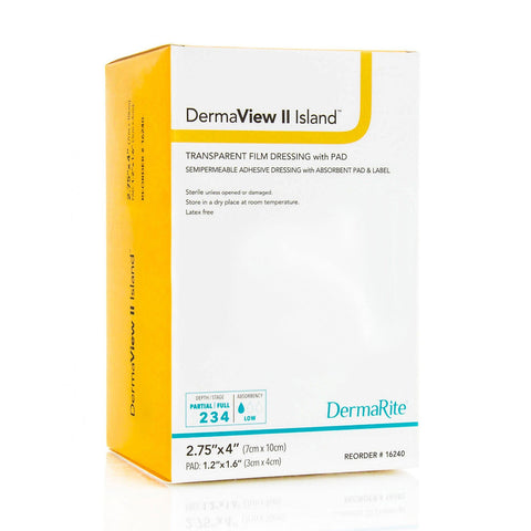 Dermaview Ii Island Transparent Film Wound Dressing, 2.75" X 4"