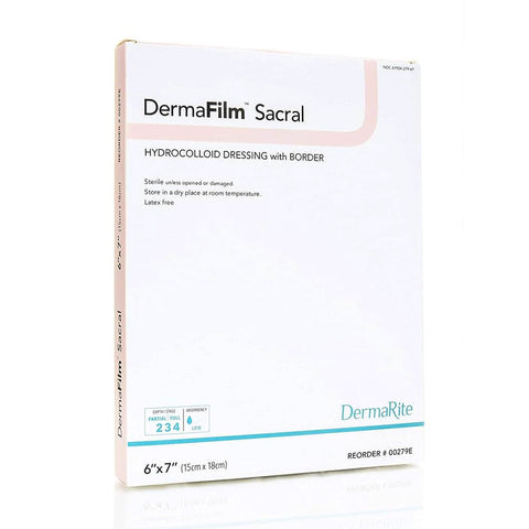 Dermafilm Hydrocolloid Dressing, Sacral, 6" X 7" [ 5 Pack ]