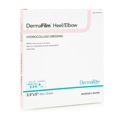 Dermafilm Hydrocolloid Dressing, Heel/ Elbow, 3.5" X 5" [ 10 Pack ]