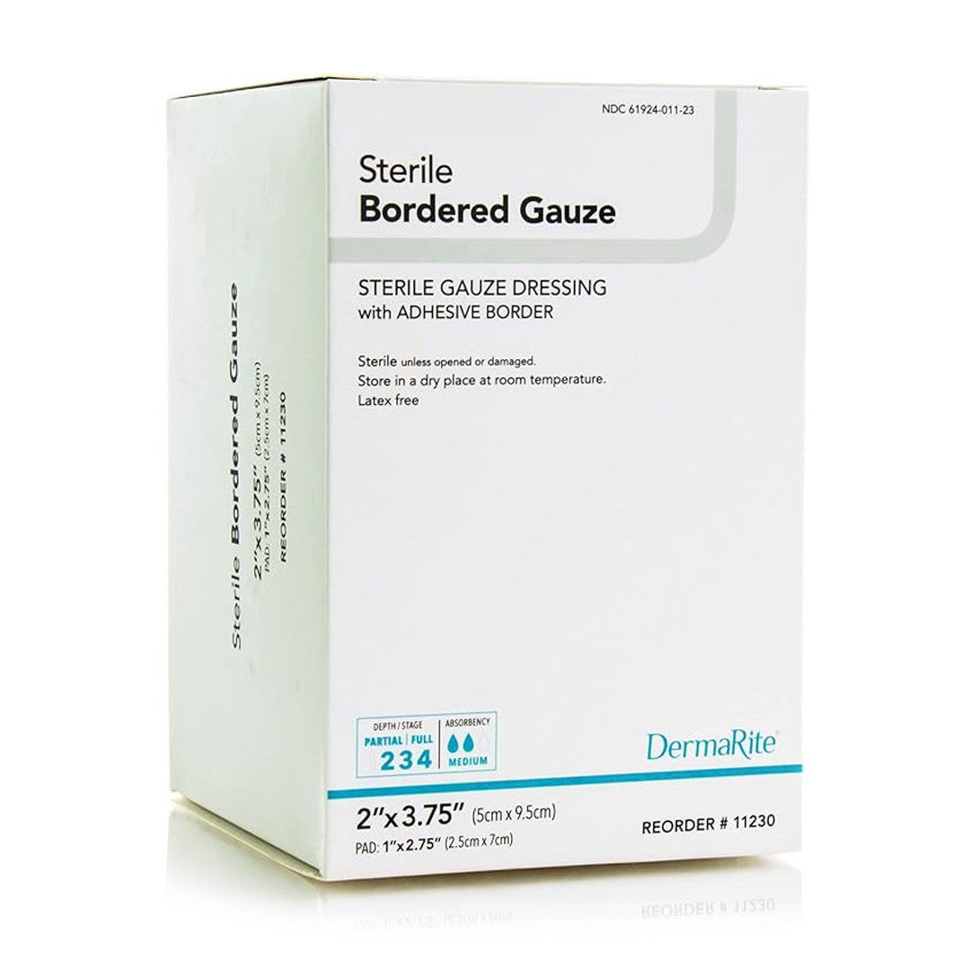 Sterile Border Gauze With Adhesive Border, 2" X 3.75"