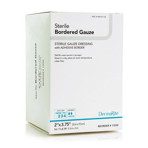 Sterile Border Gauze With Adhesive Border, 2" X 3.75"