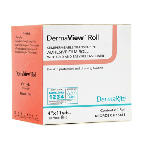 Dermaview Roll Transparent Film, 4" X 11 Yds