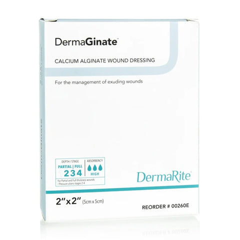 Dermaginate Calcium Alginate Wound Dressing, 2" X 2"