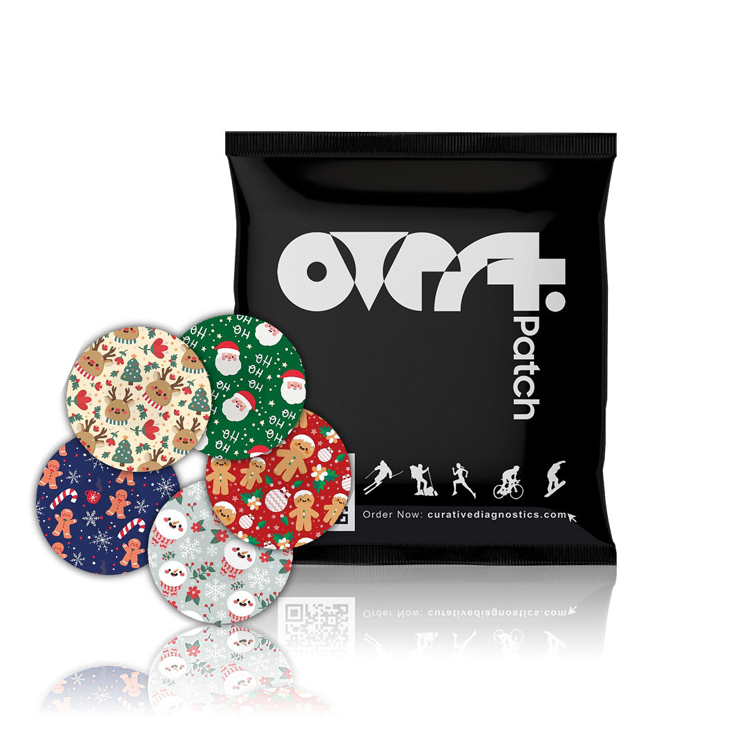 Overt Freestyle Libre Adhesive Patch - Christmas Spirit Assorted 5 Pack for Optimal Wear