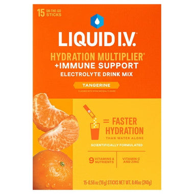 Liquid I.V. immune support electrolyte drink mix in Tangerine flavor
