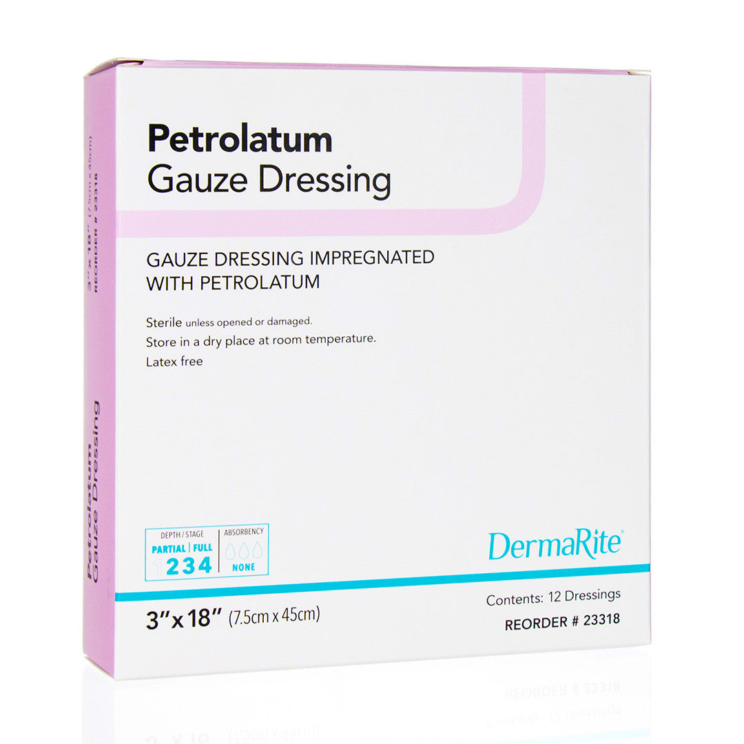 Petrolatum Impregnated Gauze, 3" X 18" [ 12 Pack ]